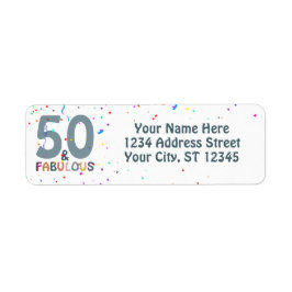 50 & Fabulous Birthday Fun Blue Trendy Typografie