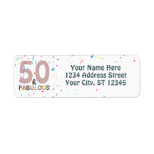 50 & Fabulous Birthday Fun Pink Trendy Typografie