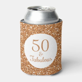 50 & Fabulous Birthday Funkelnd Gold Glitzer Dosenkühler