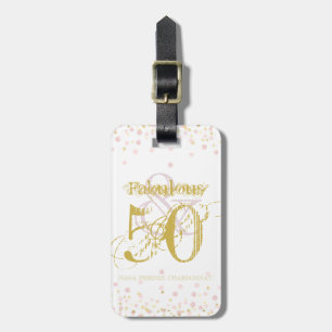 50 & Fabulous Birthday Glam Gold Pink Spaß Gepäckanhänger