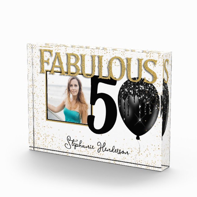 50 & Fabulous Black Gold Glam Foto Block (Rechts)