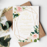 50 & Fabulous Blush Gold Floral Geburtstag Folieneinladung<br><div class="desc">Hübschere 50. Geburtstagseinladungen im Kleinen Bayleigh Store!</div>