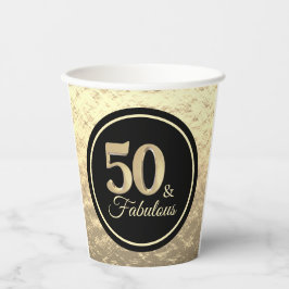 50 & Fabulous Classy Gold Pappbecher
