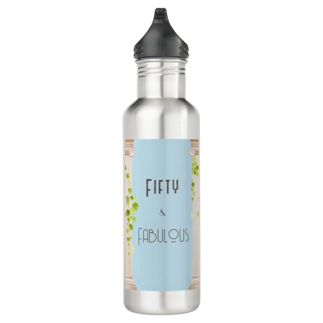 50 Fabulous Elegant Birthday Blue Griechisches The Edelstahlflasche (Rechts)