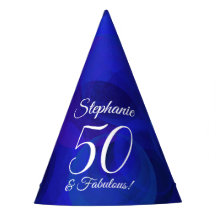 50 & Fabulous Elegant Royal Blue Birthday