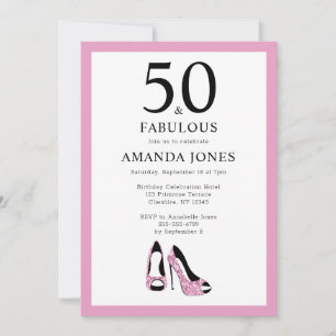 50 & Fabulous Fiftieth Birthday Party Einladung