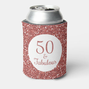 50 & Fabulous Geburtstag Funkelnd Rose Gold Glitze Dosenkühler