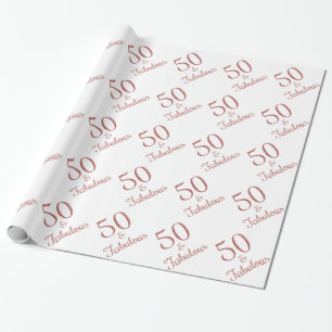 50 & Fabulous Geburtstag Rose Gold Glitter Geschenkpapier