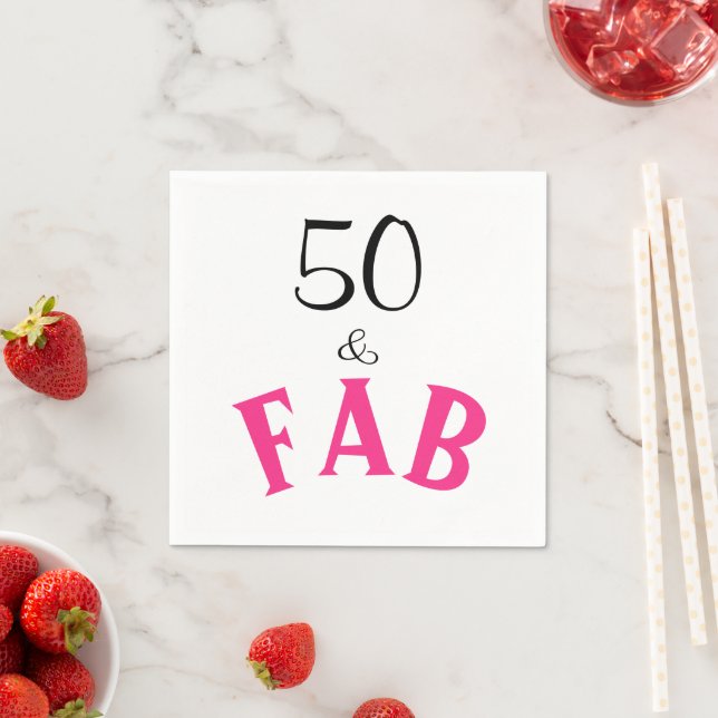 50 & Fabulous Geburtstag Serviette (Beispiel)