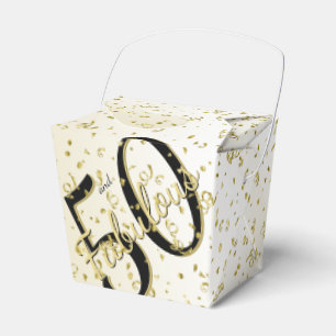 50 & Fabulous Geburtstagsparty Black/Gold Message Geschenkschachtel
