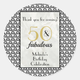 50 & Fabulous Geburtstagsparty Danke Runder Aufkleber