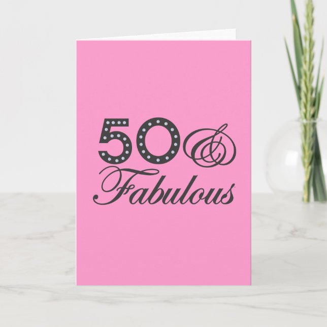 50 & Fabulous Geschenk Karte (Vorderseite)