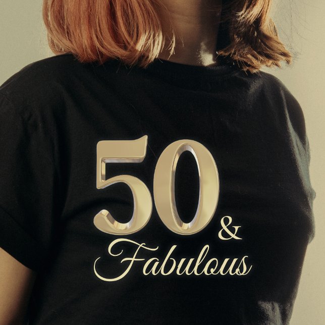50 & Fabulous Gold Geburtstagskarte T-Shirt (50 & Fabulous Gold Birthday Girl Guest of Honor T-Shirt)