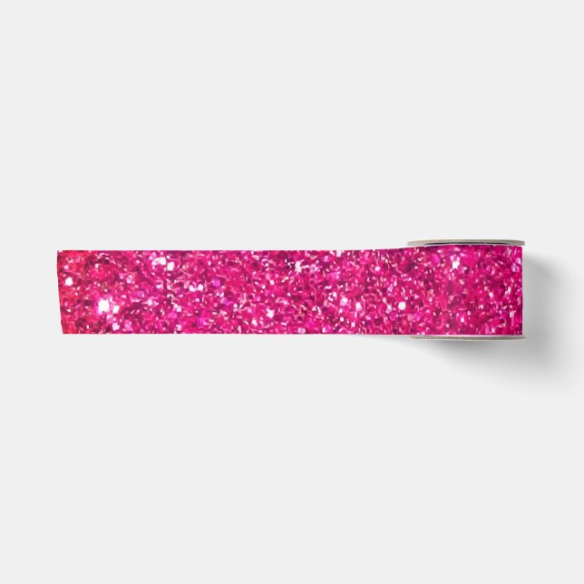 50& Fabulous Gold Hot Pink Glittery Glam Satinband (Vorderseite)