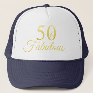 50 & Fabulous Gold Script 50. Geburtstag Truckerkappe