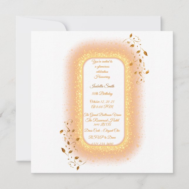 50&Fabulous Golden Anniversaire Invitation (Devant)