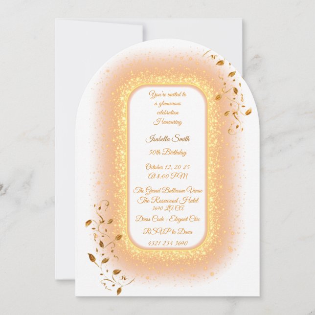 50&Fabulous Golden Anniversaire Invitation (Devant)