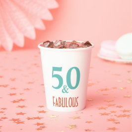 50 & Fabulous grün und orange Pappbecher