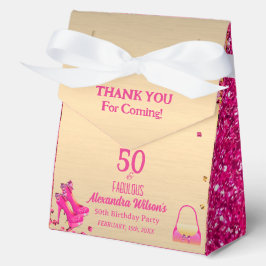 50& Fabulous High Heels Gold Hot Pink Glitzer Glam Geschenkschachtel