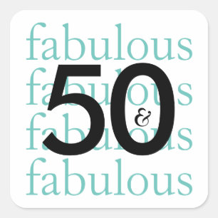50 & Fabulous Meilenstein Geburtstagskleber Quadratischer Aufkleber