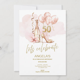50 & Fabulous, modern, trendy 50. Geburtstag Einladung