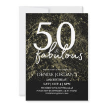50 & Fabulous Moderne Goldene und Schwarze Geburts