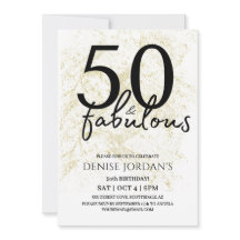 50 & Fabulous Moderne Goldene und Schwarze Geburts