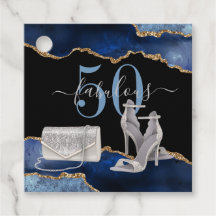 50 Fabulous Navy Black Agate Gold Glitzer