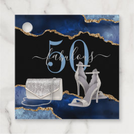 50 Fabulous Navy Black Agate Gold Glitzer Geschenkanhänger
