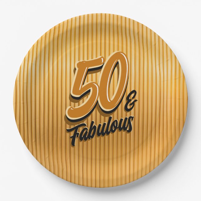 50 & Fabulous Pappteller (Vorderseite)