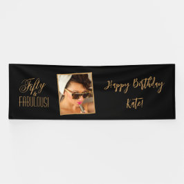 50 & FABULOUS! Personalisiertes Foto aus Schwarz u Banner