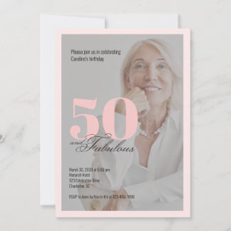 50 & Fabulous Pink 50th Birthday Invitation Einladung