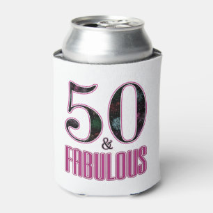 50 & Fabulous Pink Black Typografy 50 th Birthday Dosenkühler
