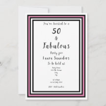 50 & Fabulous Pink und Black Party