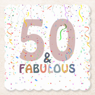 50 & Fabulous Süße Konfetti-Rosa Trend-Typografie Untersetzer