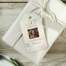 50 & Fabulous Vintag Lila Gold Floral Geburtstag