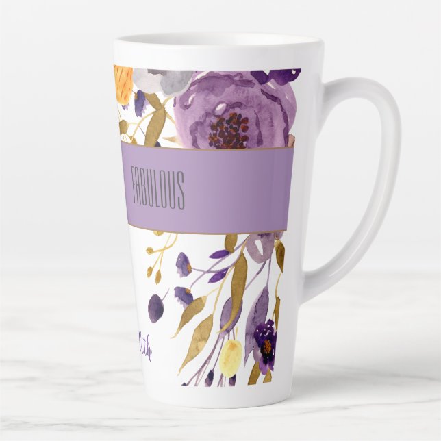 50 & Fabulous Watercolor Latte Tasse (Rechts)