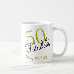 50 & Fantastisch Gold & Schwarz Alles Gute zum Geb Kaffeetasse