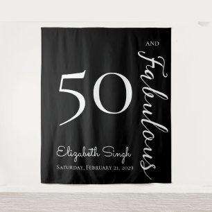 50 & Fantastisch Personalisiert Schwarz & Weiß Mei Wandteppich