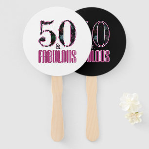 50 & Fantastisch Schwarze Pink-Typografie 50. Gebu Fächer