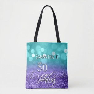50 & Fantastisch Skript Schillernde Türkis Violett Tasche