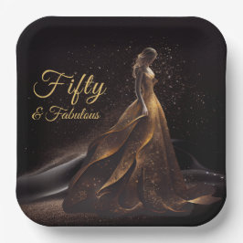 50 Fantastischer Black Gold Glitzer Sparkle Pappteller