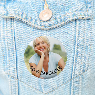 50 fantastischer Geburtstags-Gold-Name-Foto Button