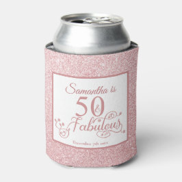 50 Fantastischer Rose Glitzer Elegant 50. Geburtst Dosenkühler