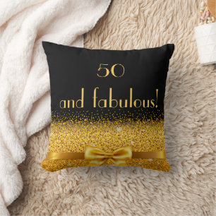 50 Fantastischer schwarzer Goldbogen elegant Kissen