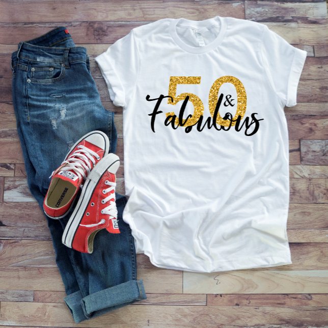 50 Fantastisches und fabelhaftes Gold Glitzer Pins T-Shirt (Von Creator hochgeladen)