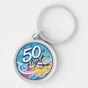 50. Flug Flugzeug farbenfrohes Souvenir Schlüsselanhänger