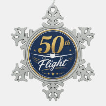 50. Flug goldenes Flugzeug Reiseandenken