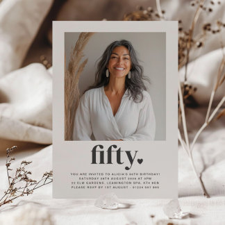 50. Foto am Herzplatz Geburtstag Einladung