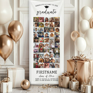 50 Foto Collage Abschluss Moderner Minimal Weiß Banner